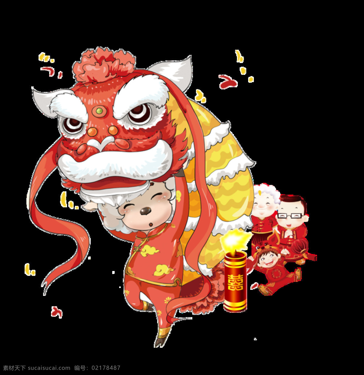 春节 舞狮 习俗 2018 恭喜发财 贺新春 新春快乐 新年素材