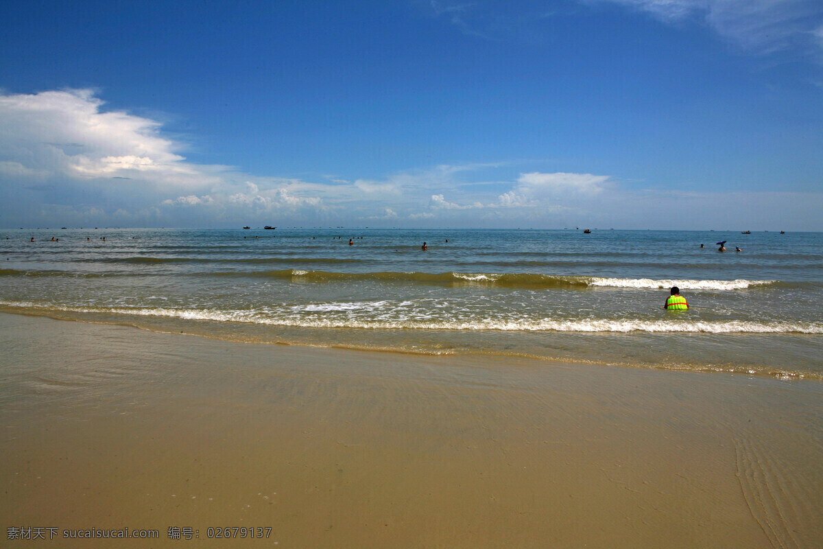 广西 北海 白云 大海 广西北海 海滩 蓝天 旅游摄影 自然风景 psd源文件