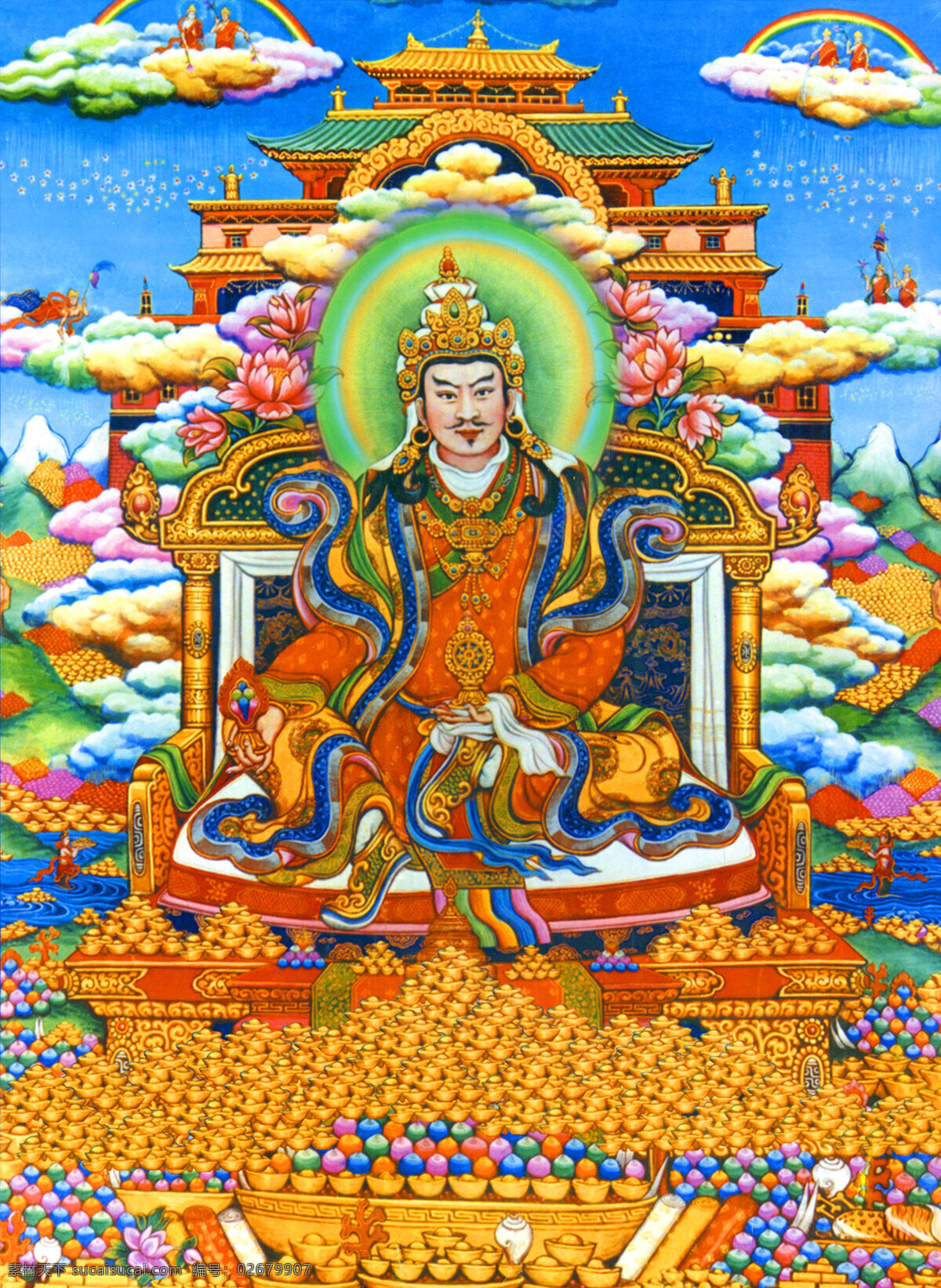 西藏唐卡 菩萨 宗教信仰 文化艺术