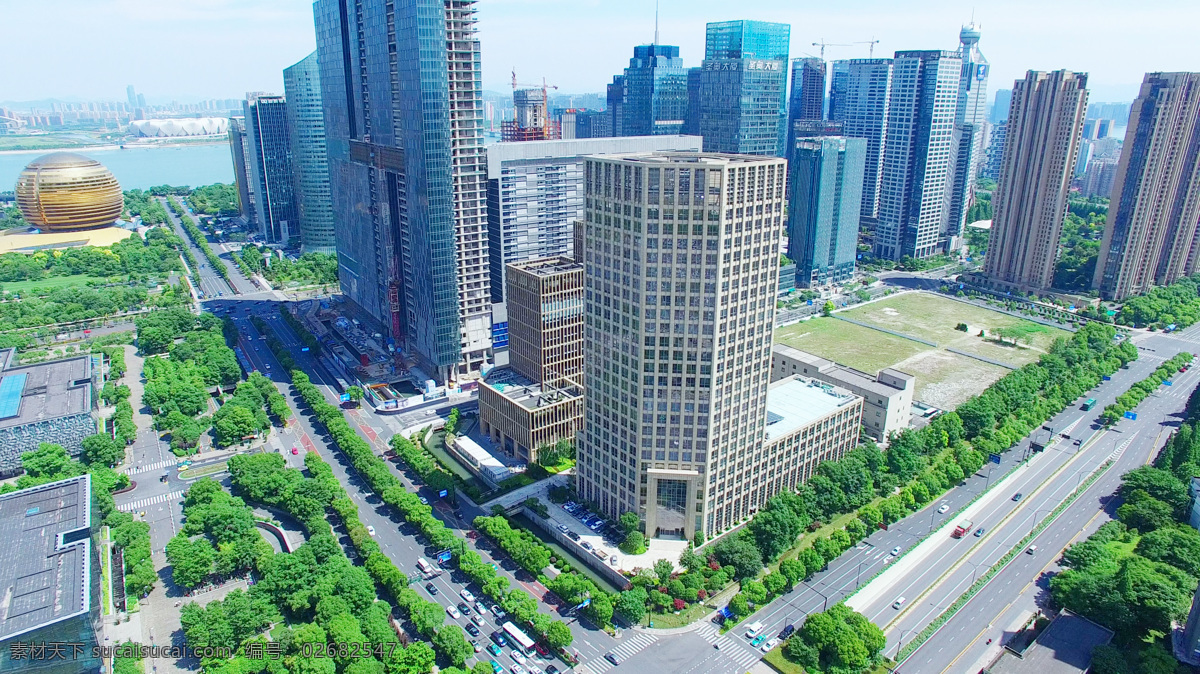 杭州建筑图片 杭州 元素 建筑 风景 航拍 俯视图 生活百科 生活素材