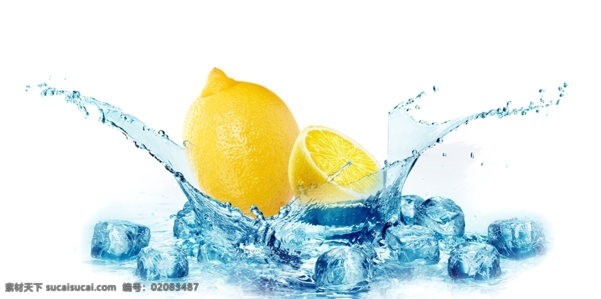 冰 柠檬 冰块 溅 效果 可乐 饮料 冷饮 餐饮 冰柠檬 溅起效果 夏天