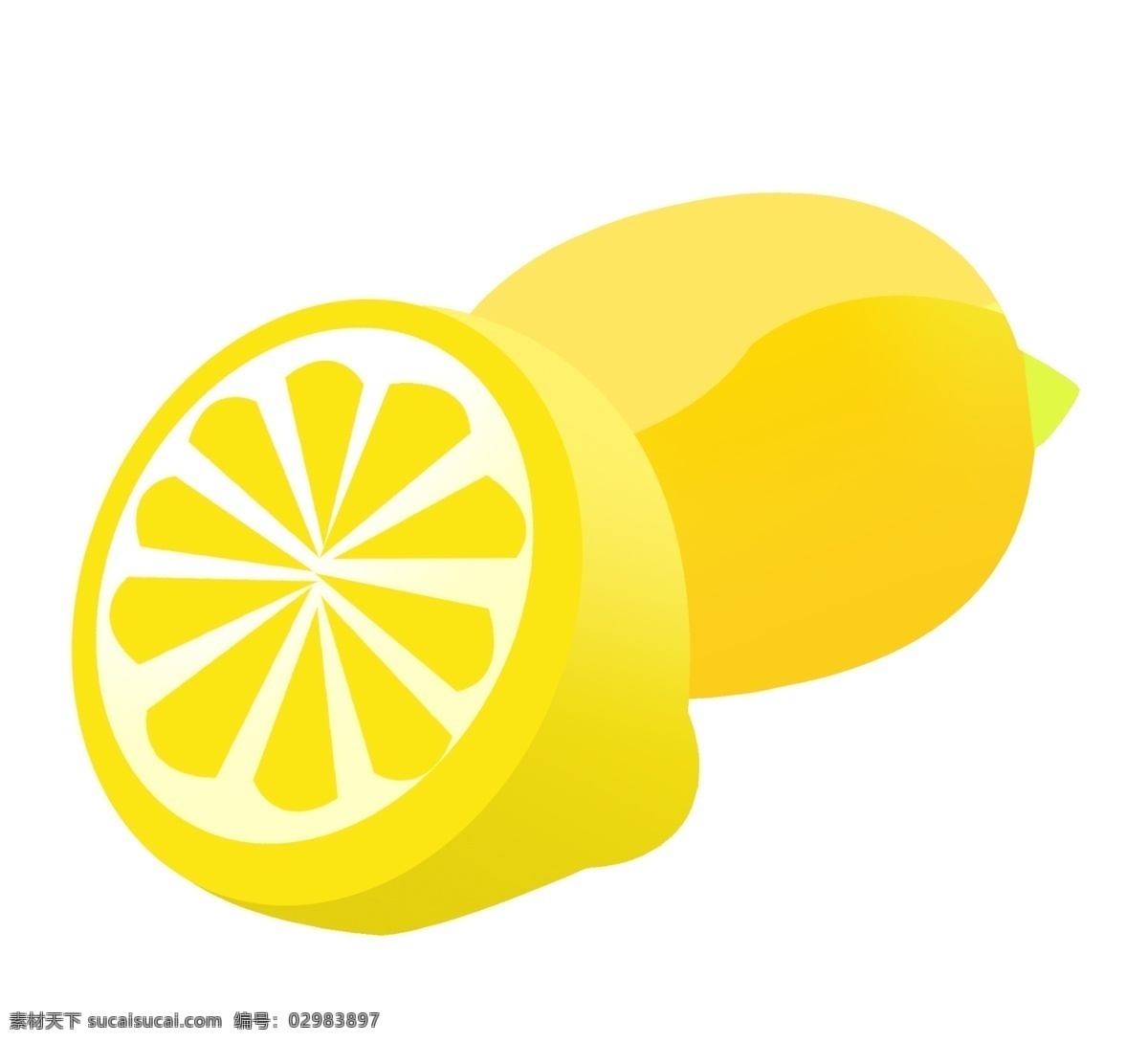 新鲜水果柠檬 黄色 柠檬 美食