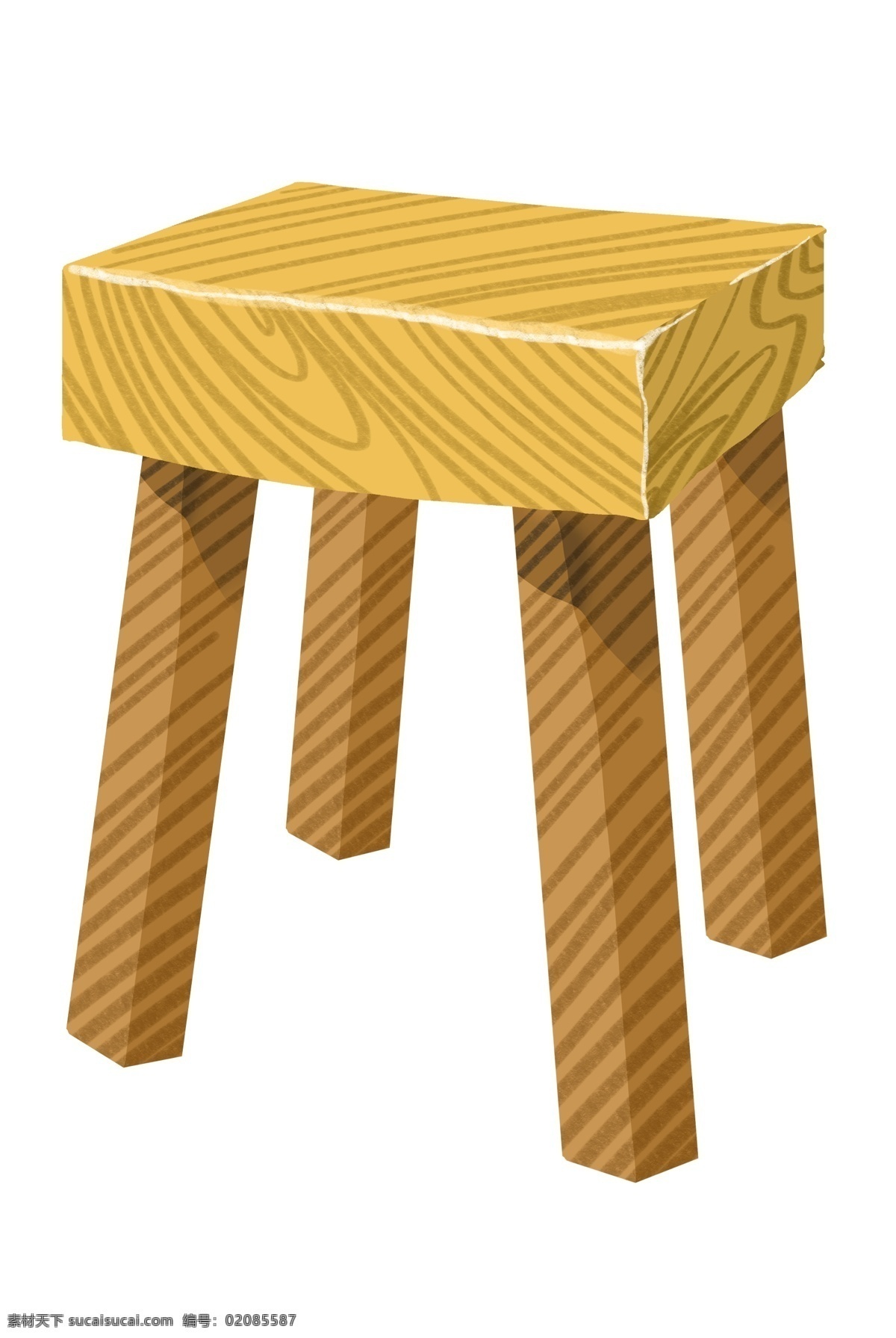 四 条 腿 矮 凳子 插画 木质马凳 小板 木质 花纹木头 四条腿凳子 矮凳子插画 实木板凳 中式家具