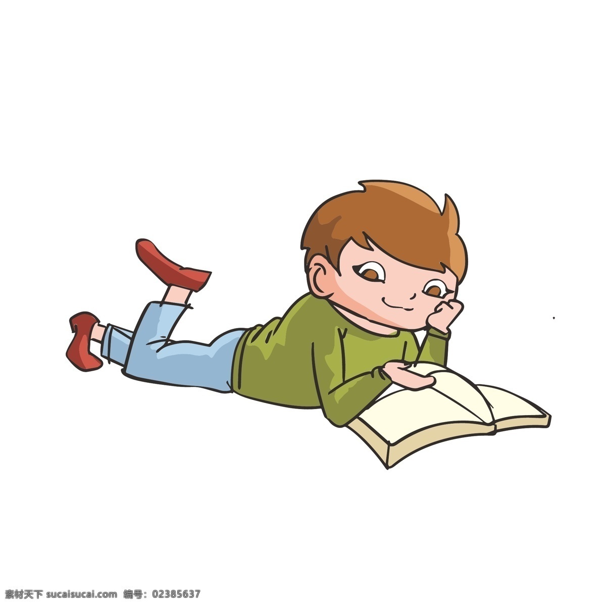 简约 扁平 卡通漫画 期末 考试 学习 人物 矢量 元素 卡通 漫画 复习 读书 看书 阅读