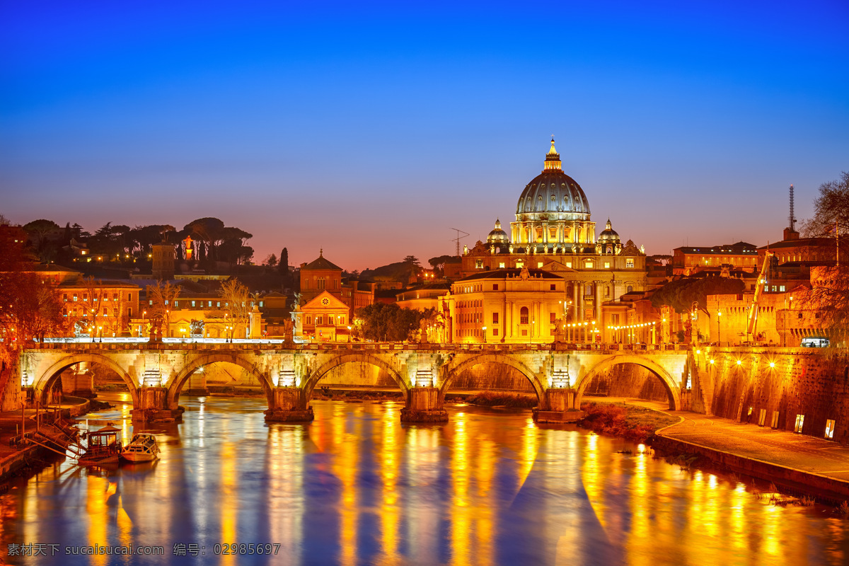 罗马 夜景 罗马城市 罗马风景 城市风景 欧式建筑 罗马建筑 城市风光 环境家居