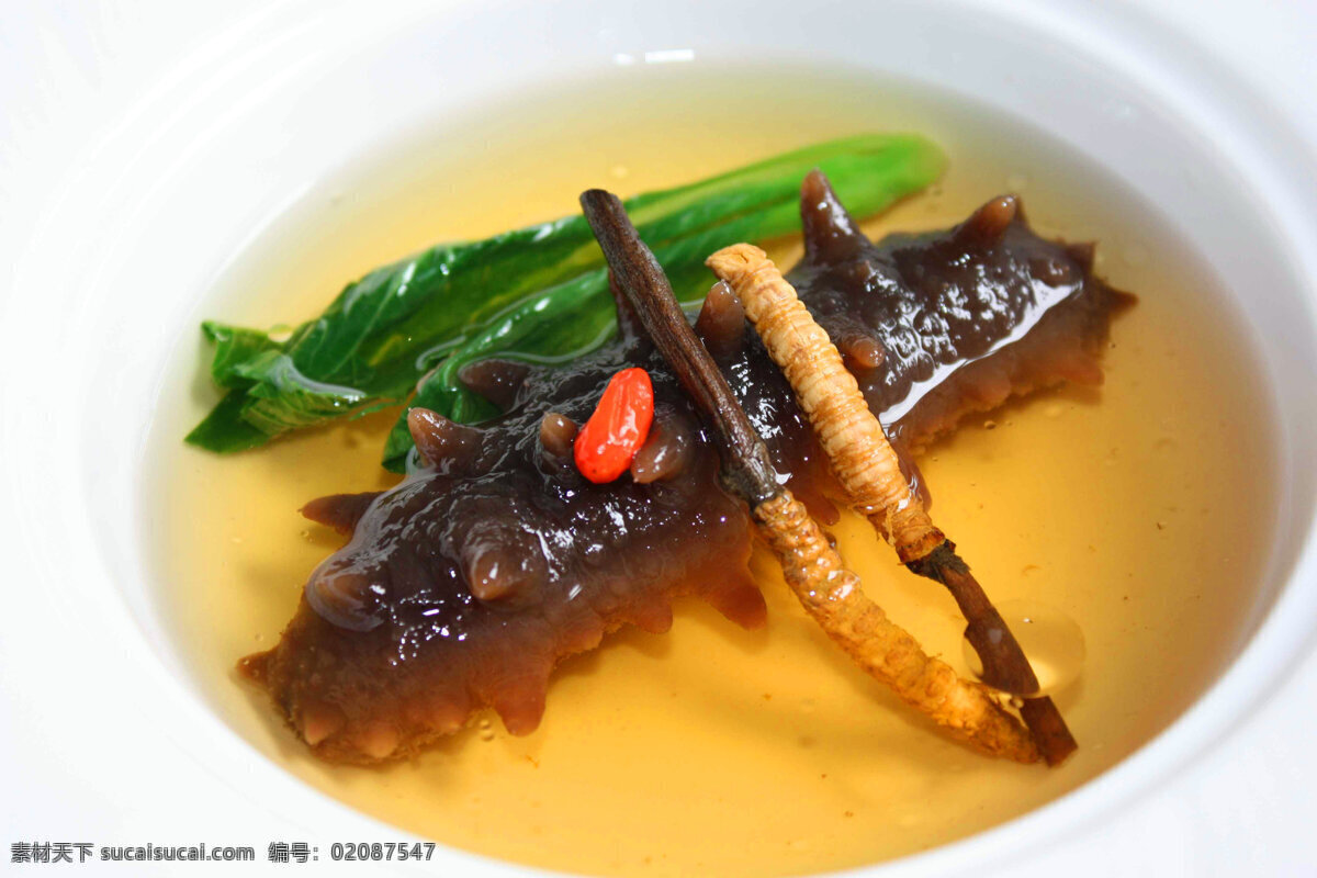 清汤 虫草 炖 辽 参 辽参 传统美食 餐饮美食