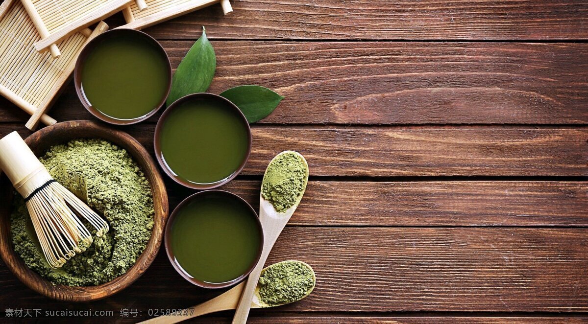 抹茶粉末 抹茶 日式 日本 木桌 木勺 木碗 木制品 绿色 美食 自然 健康 原生态 食物 原料 餐饮 餐饮美食 食物原料