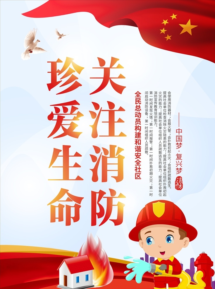 消防海报 消防 消防安全 消防安全宣传 消防展板 消防教育 消防常识 关注消防 珍爱生命 消防广告 分层
