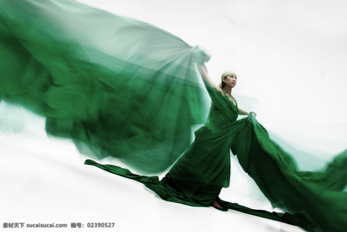 绿 丝带 绿丝带 飘动的丝带 摄影图库 文化艺术 舞蹈 舞蹈音乐 意向森林 psd源文件