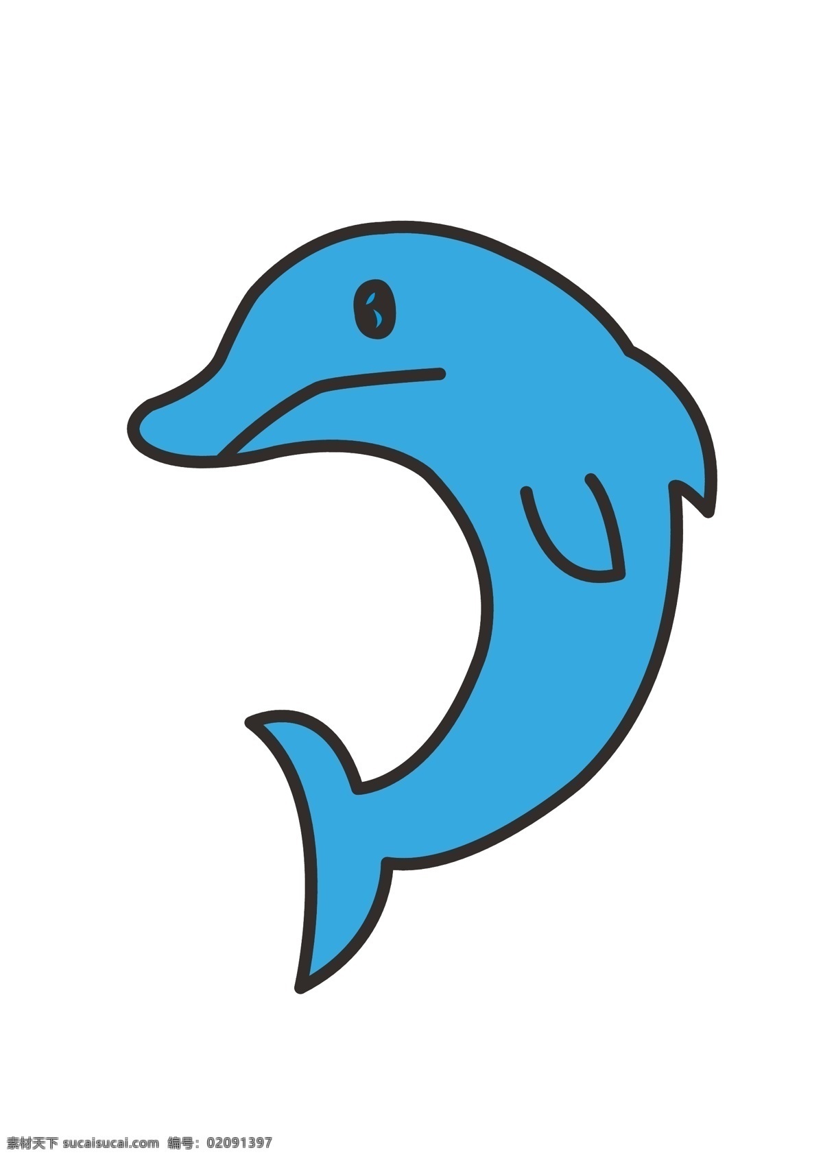 矢量 卡通 动物 海豚 手绘