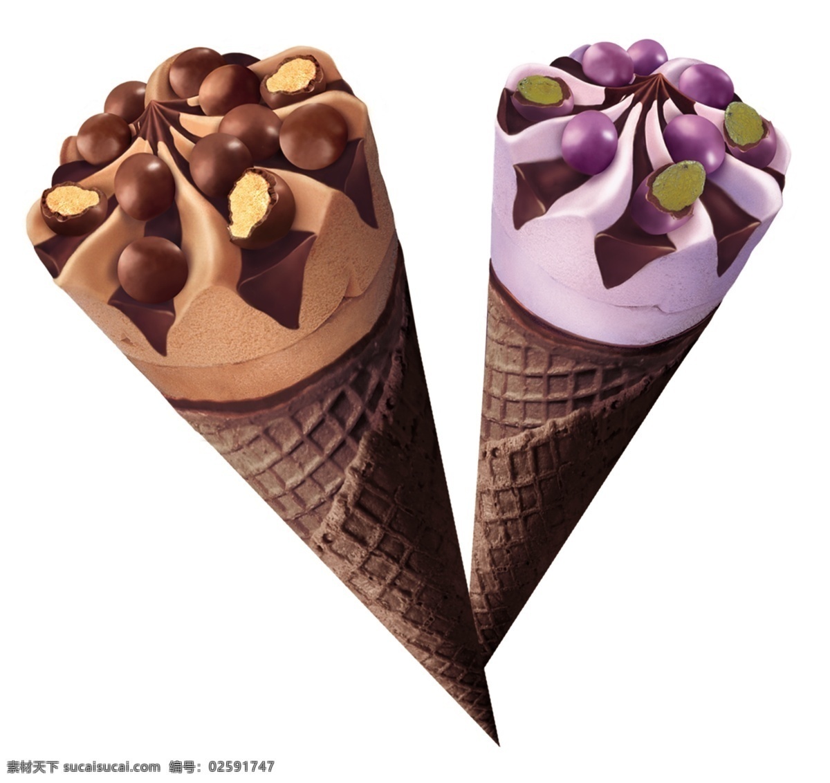 冰淇淋 冰品 冰糕 夏季 酷热 巧克力 香草 蛋卷 分层 源文件库