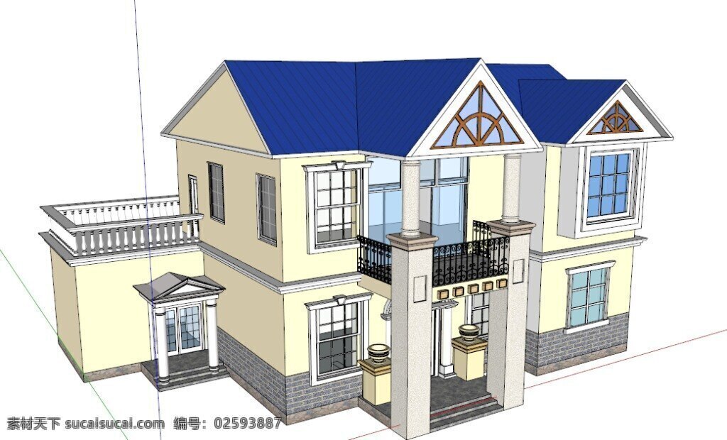 skp 欧式建筑 国外别墅 现代别墅 别墅 住宅建筑 3d模型 住宅 度假屋 别墅3d 庭院 朴素别墅 现代欧式别墅 白色