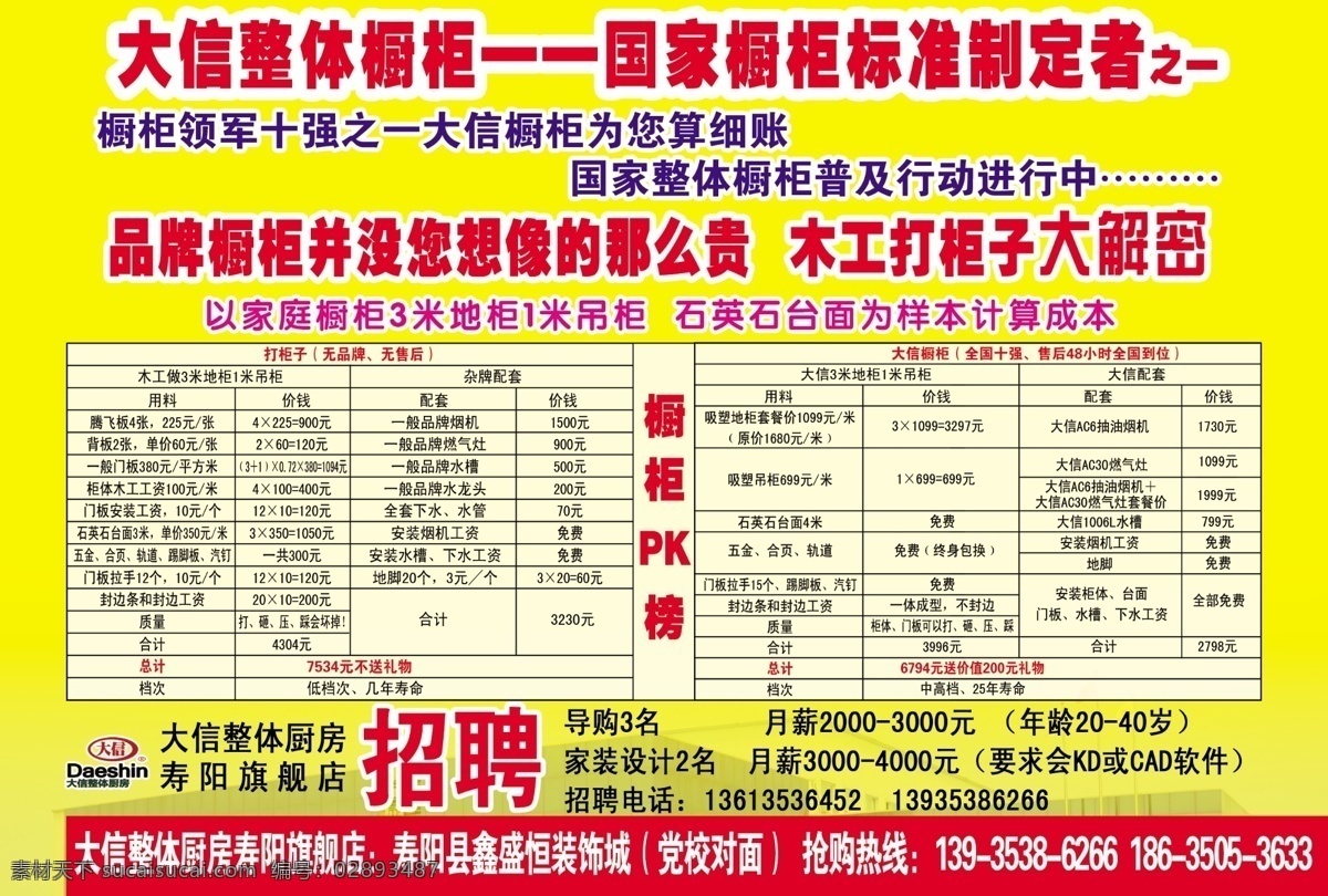 大信 整体橱柜 宣传页 大信整体橱柜 招聘 大信橱柜