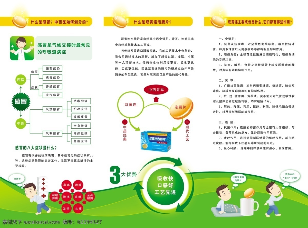 泡腾片 三 折页 广告设计模板 卡通 绿色 其他模版 三折页 源文件 泡腾片三折页 psd源文件
