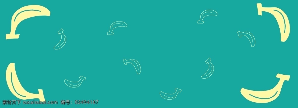 纯 原创 香蕉 水果 背景 图 黄色绿色 简约 小清新