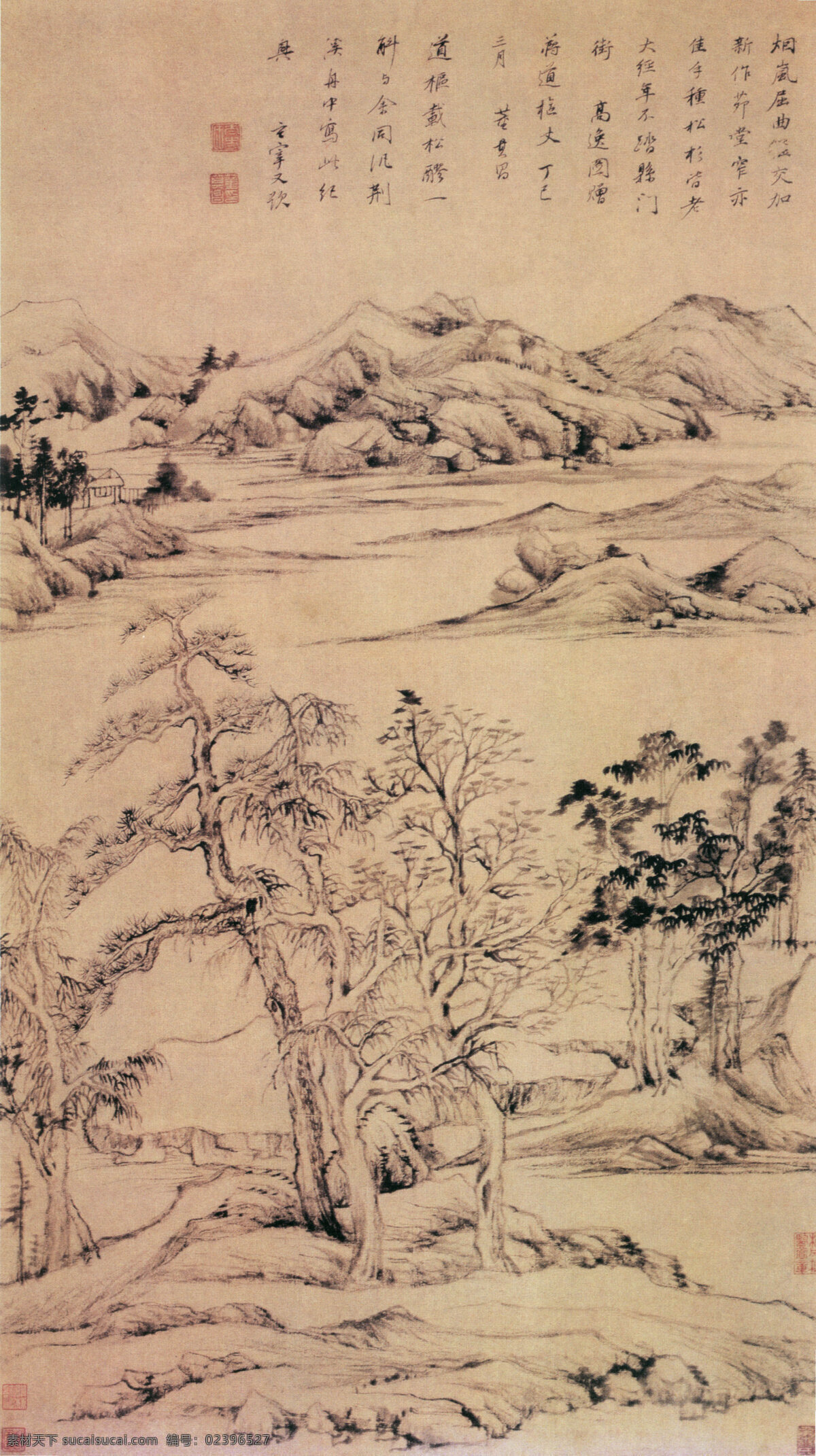 高逸图 董其昌 国画 山水 文化艺术 绘画书法 国画山水 设计图库 300