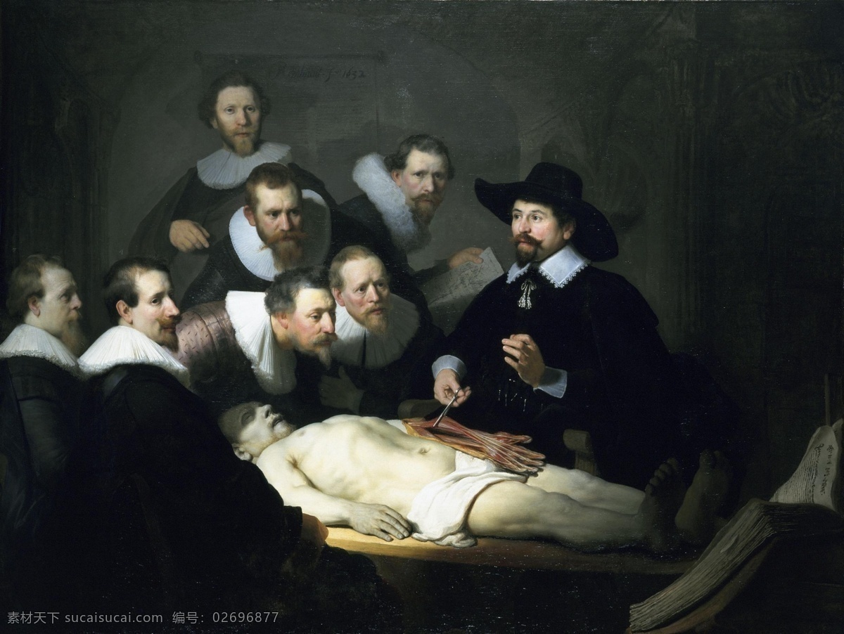 解剖学 伦勃朗 高清 油画 人物 场景 绘画书法 文化艺术 伦勃朗作品