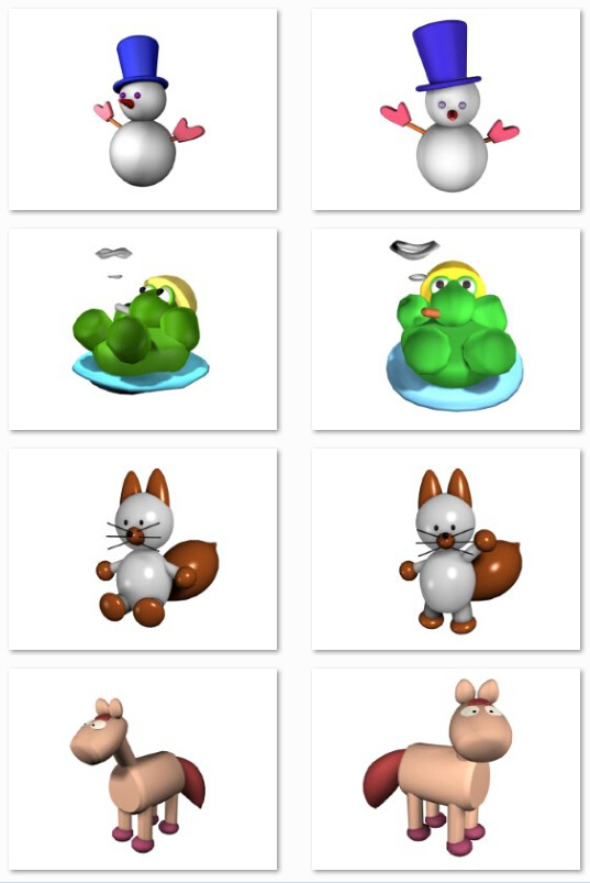 3d设计模型 荷叶 源文件 青蛙 模型 模板下载 青蛙模型 动物模型 摆设模型 雪人 松鼠 工艺品模型 玩具模型 max 白色