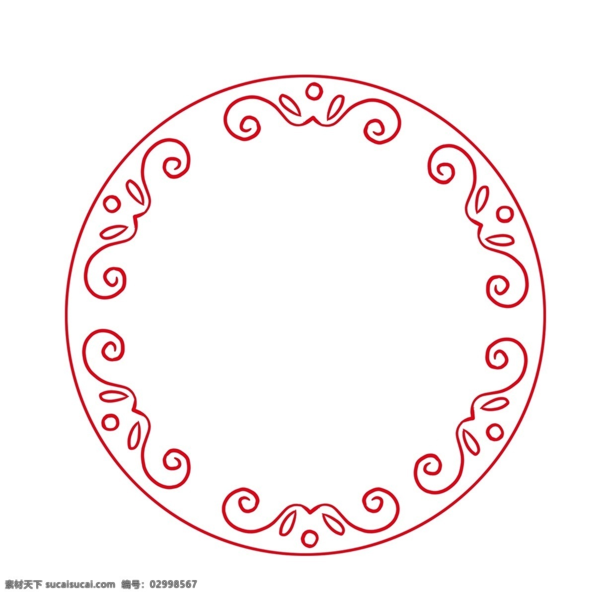 红色 传统 复古 边框 装饰 古典 简约 新中式 圆形 复古花纹 复古色 边框红色