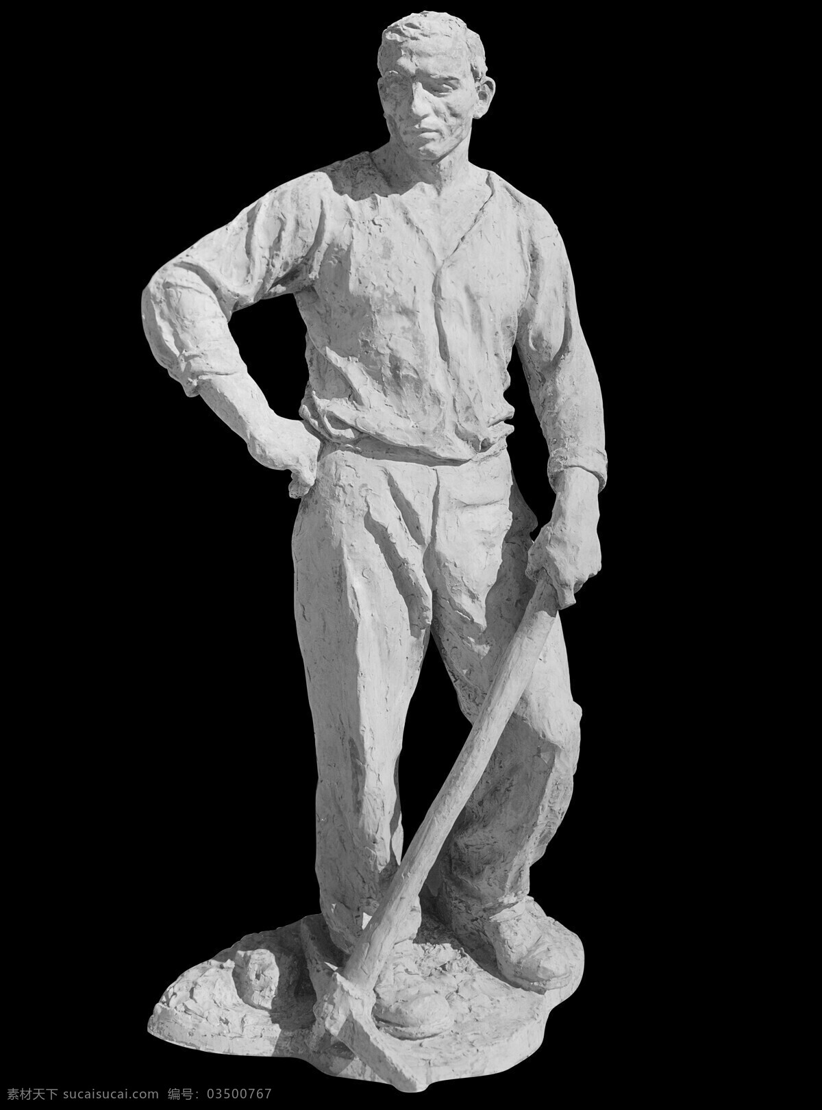 农民雕塑 欧式雕塑 石雕 塑像 雕塑 雕像 石像 男人 农民 锄头 雕塑雕像素材 文化艺术