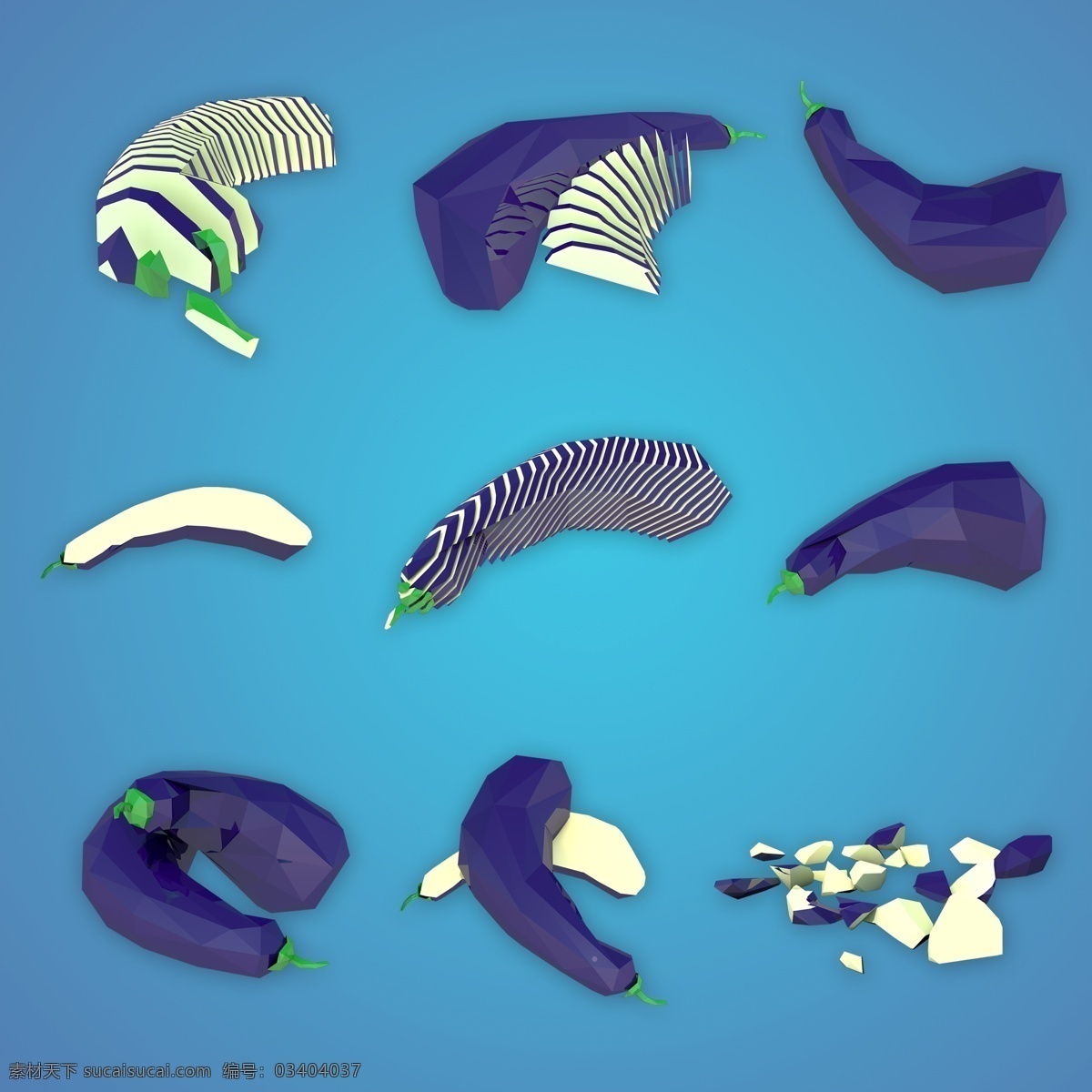 茄子 3d 元素 卡通 低 体 模型 3d元素 茄子素材 切片茄子 创意茄子 蔬菜素材元素 菜肴厨房素材 低面体茄子 紫色大茄子 茄子形象设计 3d立体茄子 茄子元素图组