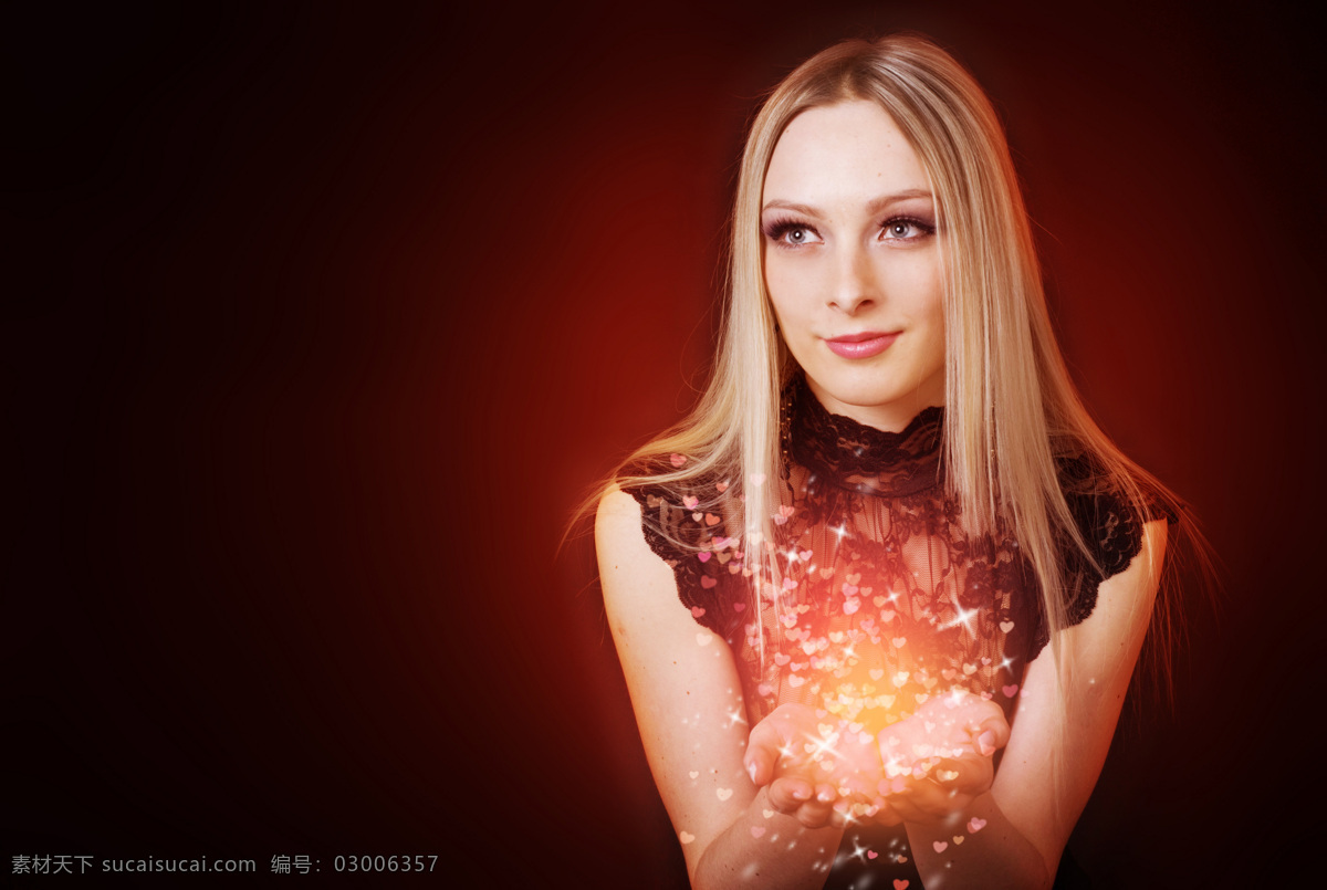 微笑 美女图片 外国女性 女人 性感美女 时尚美女 模特 美女写真 梦幻 双手捧着 手势 人物图片