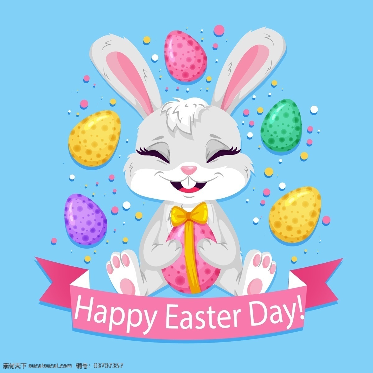 动物 复活节 鸡蛋 节日 卡通 矢量 兔子 元素
