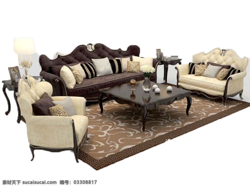 沙发 茶几 组合 模型 免 费下载 3d模型 家具模型 沙发茶几 室内设计 max 白色