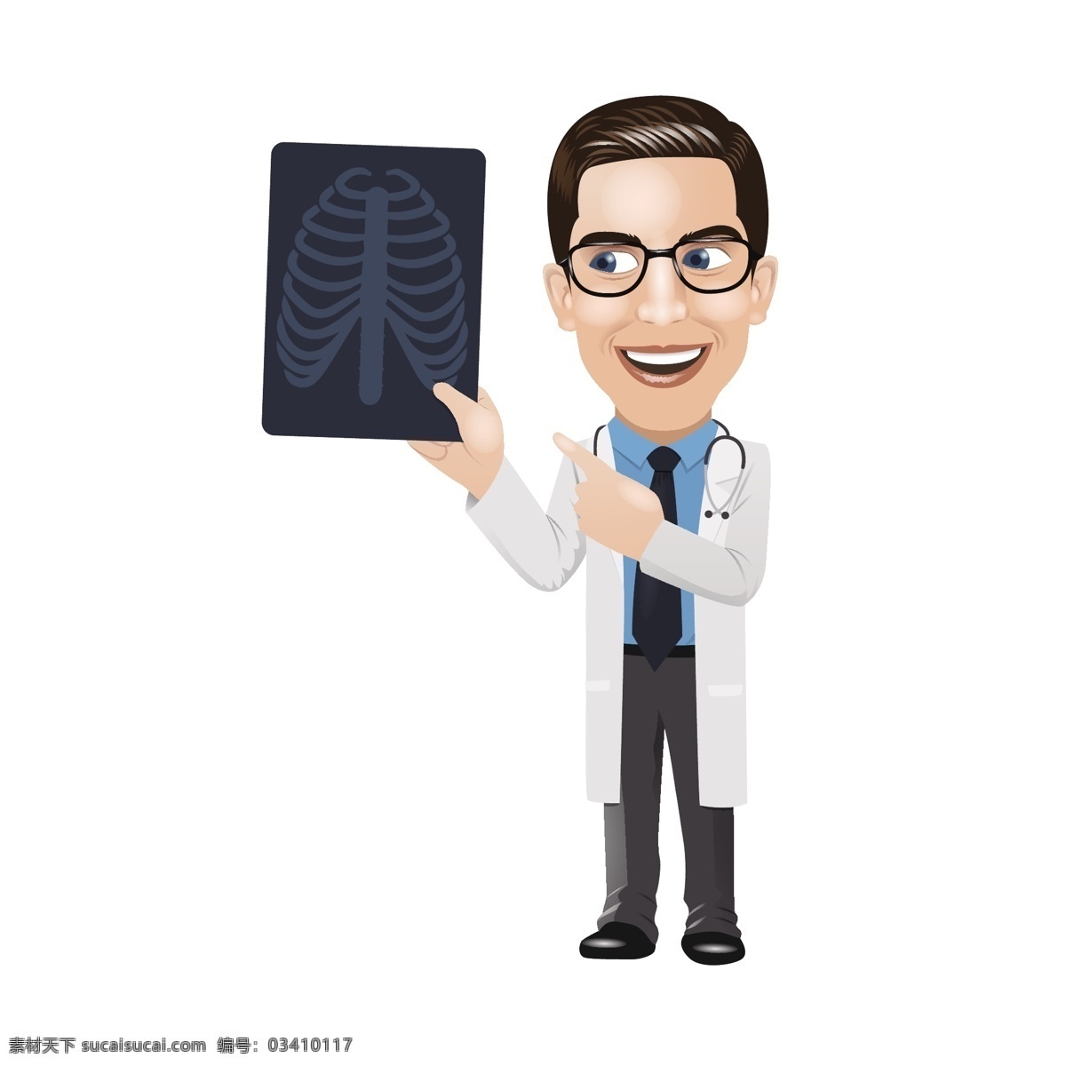举 x 片 医生 矢量 x片 举着手势 卡通 卡通医生 眼镜 眼镜医生 白大褂 白大褂医生 白色 白色制服 领带 听诊器