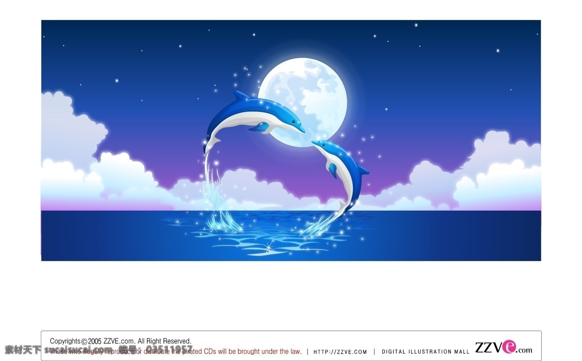 浪漫 月光 海豚 矢量 大海 大海背景 大海风光 大海风景 矢量素材 矢量素材包 矢量素材库 矢量素材下载 矢量素材.. 矢量素材网 矢量素材报 矢量素材0 月亮 月亮矢量图