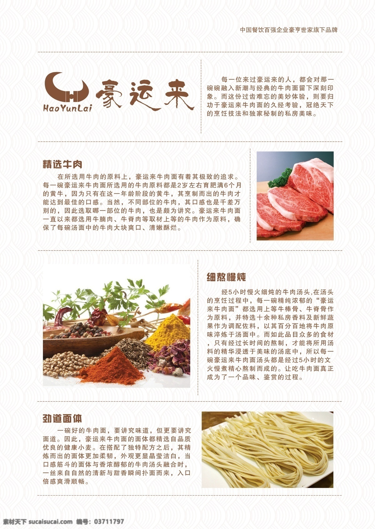 面介绍 面条介绍 豪运来 精选牛肉 佐料 菜单 菜单菜谱 白色