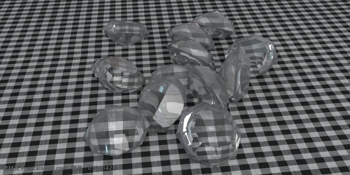 钻石 白色 高 透明 白色透明钻石 玻璃 渲染 3d 虚拟 3d设计 3d作品