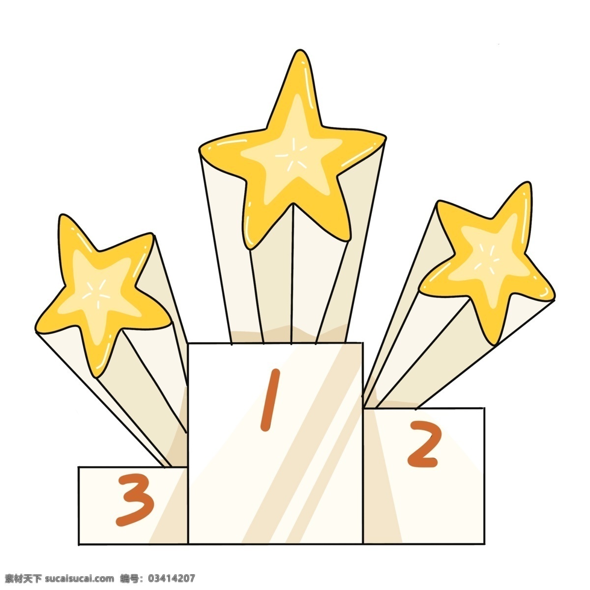 游戏 领奖台 插画 白色的领奖台 卡通插画 游戏插画 娱乐游戏 应用游戏 智能游戏 金色的星星