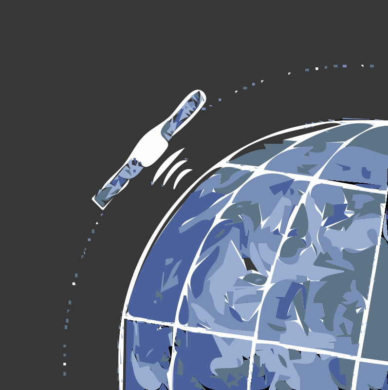 卫星 绕 地球 轨道 连接 链接 通信 无线 upload2openclipart 矢量 插画集