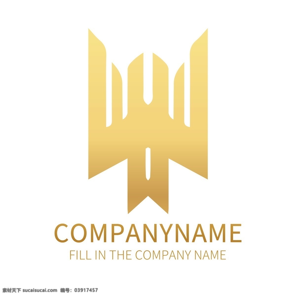 金属 渐变 几何 矩形 商务 公司 logo 标志 几何元素 金属logo 金色 logo设计