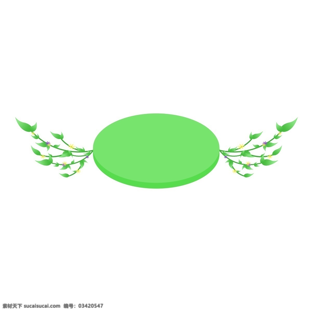 椭圆 浮动 边框 插画 椭圆边框 绿色的边框 植物边框 飘落的边框 创意边框 立体边框 春季边框