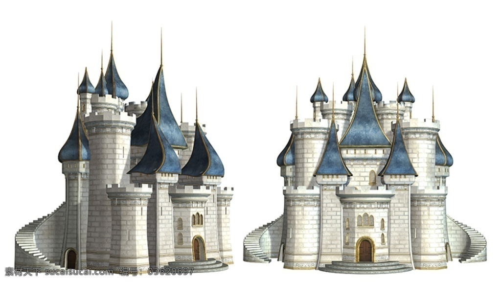 梦幻城堡 城堡素材 3d 古代城堡 华丽城堡 白色城堡 分层
