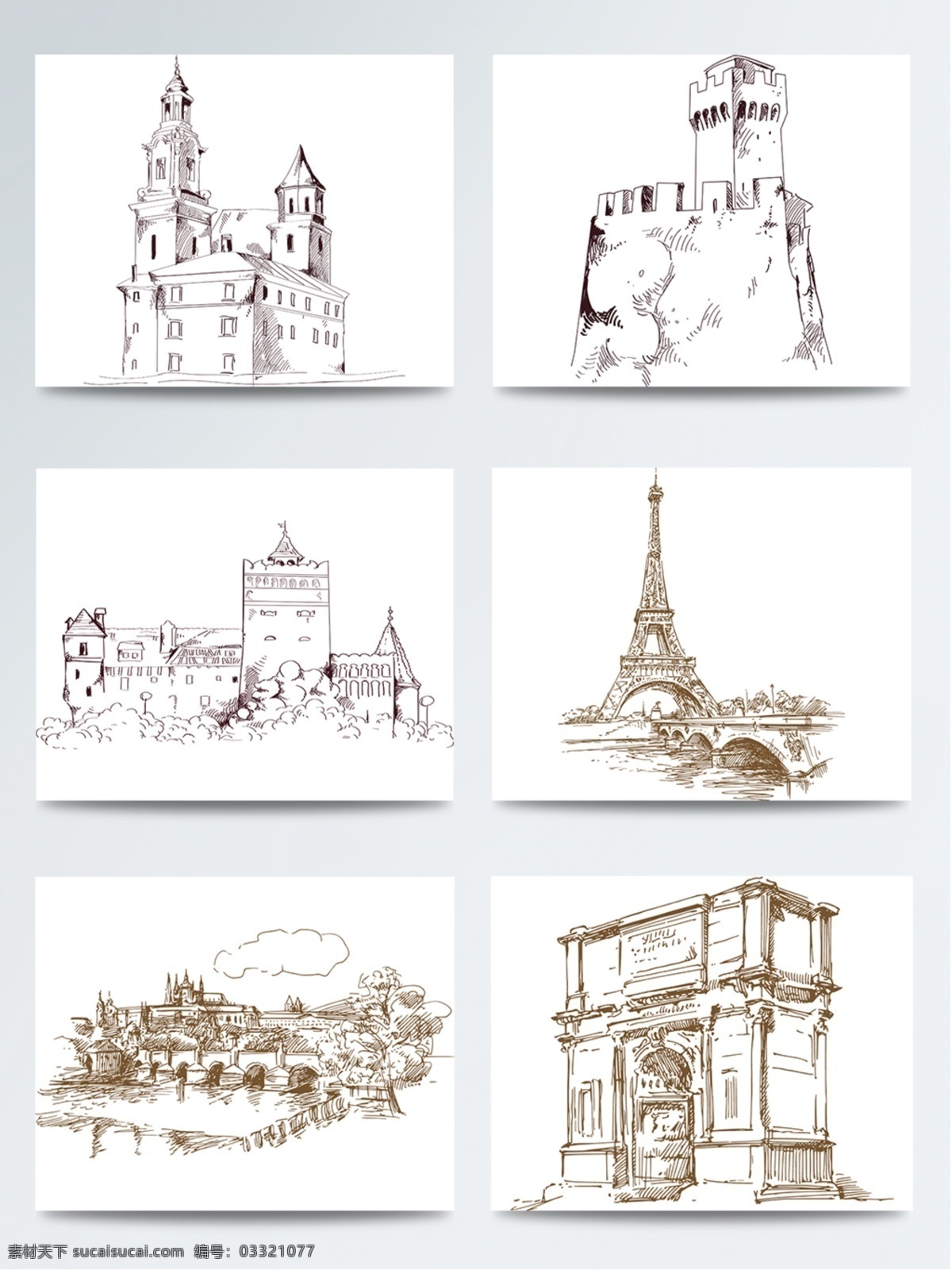 手绘 世界各地 旅游景点 建筑 png格式 房子 简笔画 建筑简笔画 景点 欧式建筑 手绘插画 手绘城市 手绘建筑 铁塔 屋子
