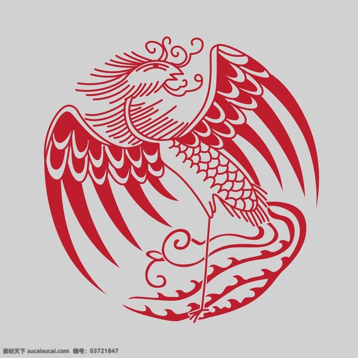 印花 矢量图 动物 凤凰 服装图案 剪纸 祥云 印花矢量图 面料图库