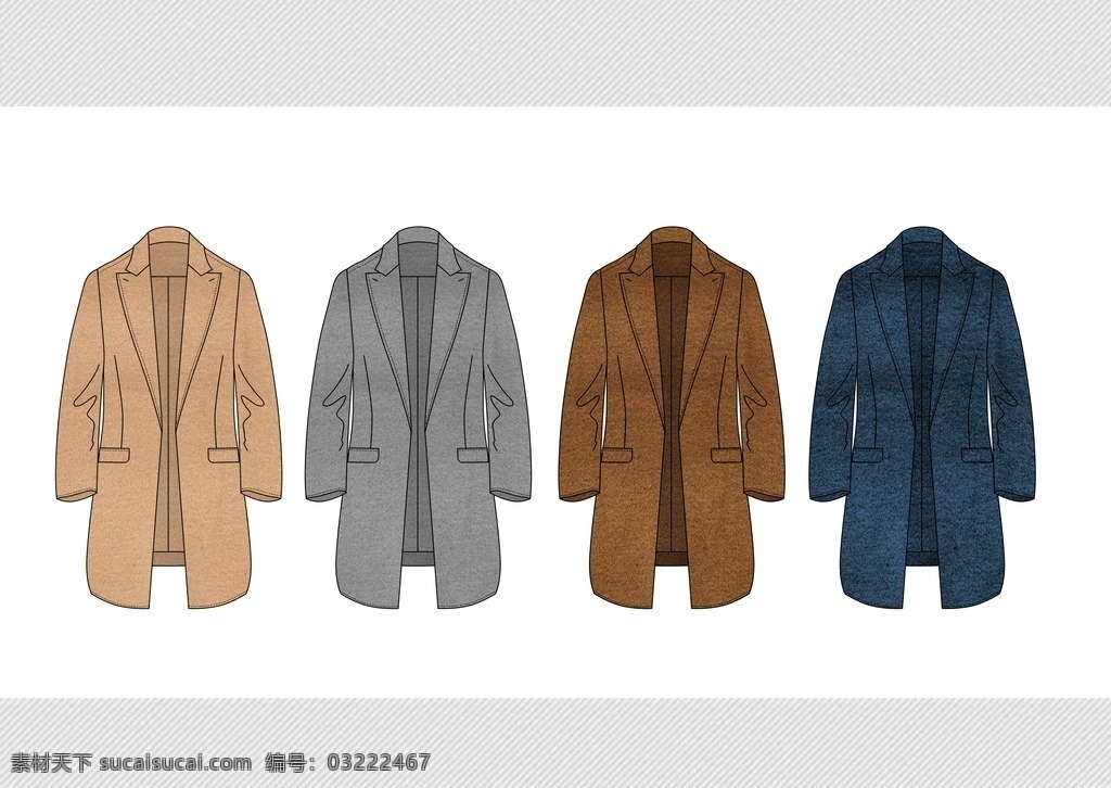 使用 调色 命令 制作 四 色 羊绒 外套 四色羊绒外套 羊绒外套 男士外套 四色外套 服装设计