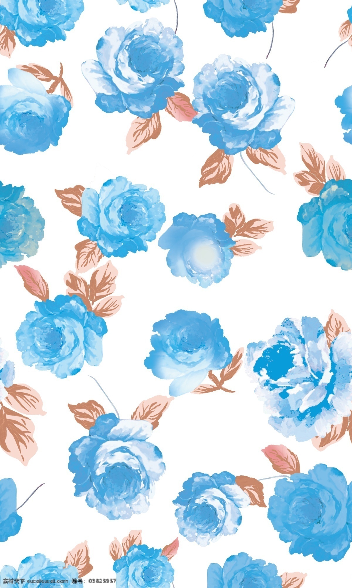 蓝色花图片 花 玫瑰花 时尚 高清 大牌花 漂亮花 分层 背景素材