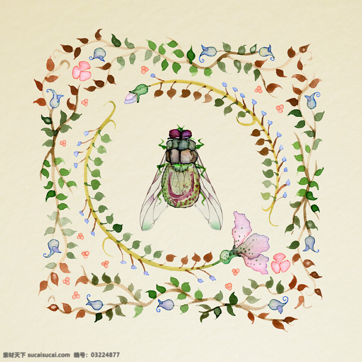 水彩花虫画 水彩画 小清新 花虫画 虫鸟花 虫鸟画 花鸟画 画鸟 画小动物 鱼类 植物 画花朵 临摹 学习绘画 水彩 花鸟 虫 动植物 文化艺术 绘画书法