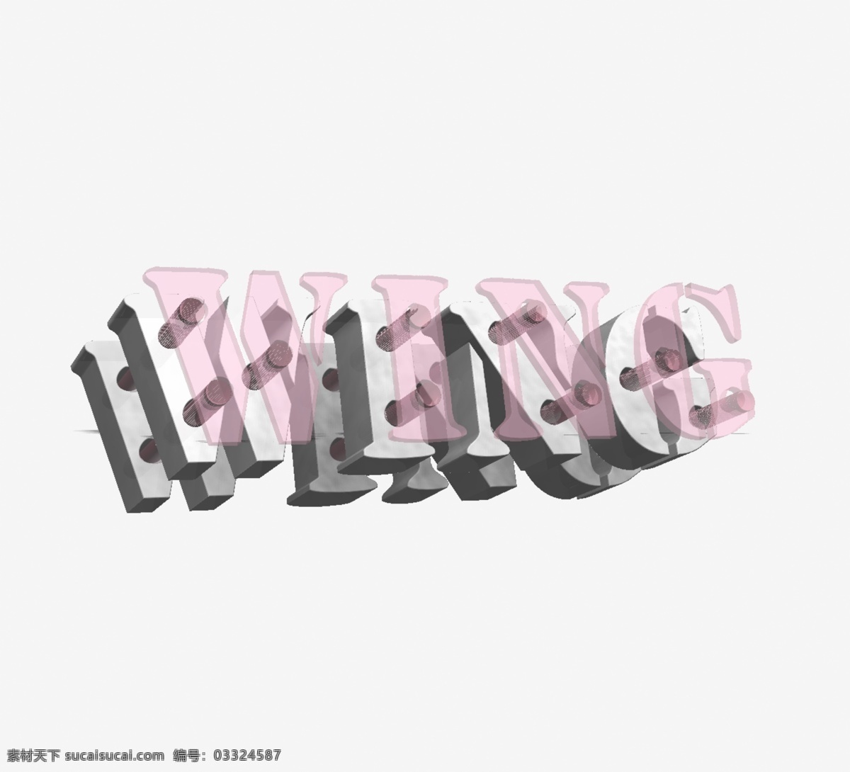 logo设计 3d logo 多层 效果需渲染 wing 3d设计 白色