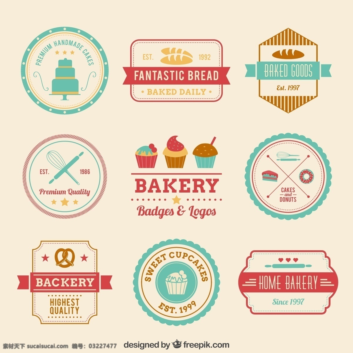 彩色 烘 培 食品 标签 矢量图 烘培 手工制作 烘培食品 纸杯蛋糕 面包