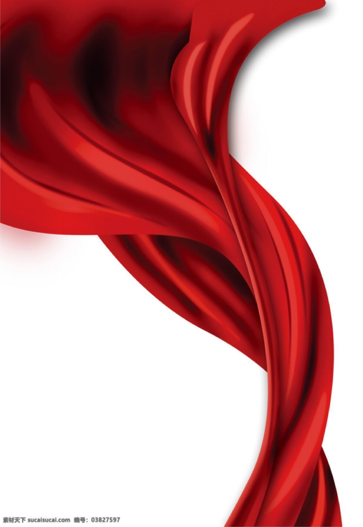 红色丝带图片 海报 背景 国庆节 元素