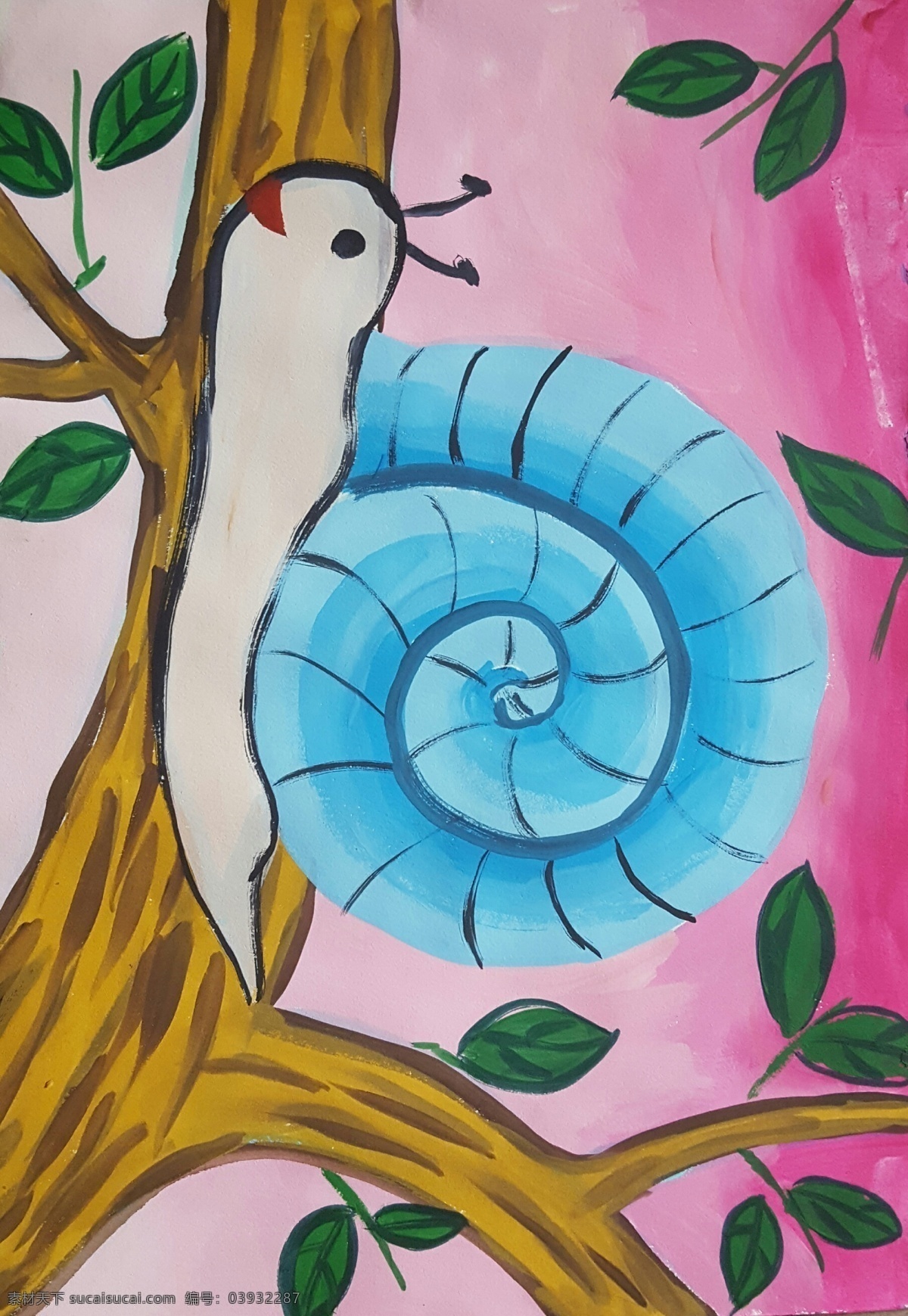 儿童水粉画 蜗牛 昆虫 水粉 儿童 少儿 美术 动物 水彩 创意 绘画 手绘 文化艺术 绘画书法