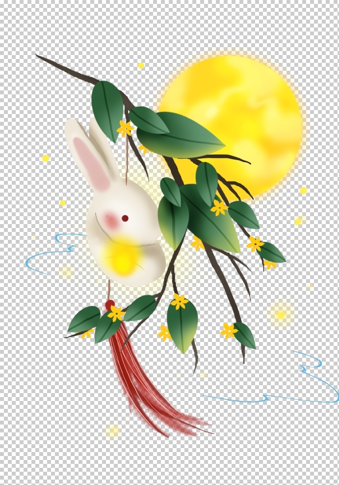 中秋兔子 中秋 兔子 月亮 平面设计 海报 素材png