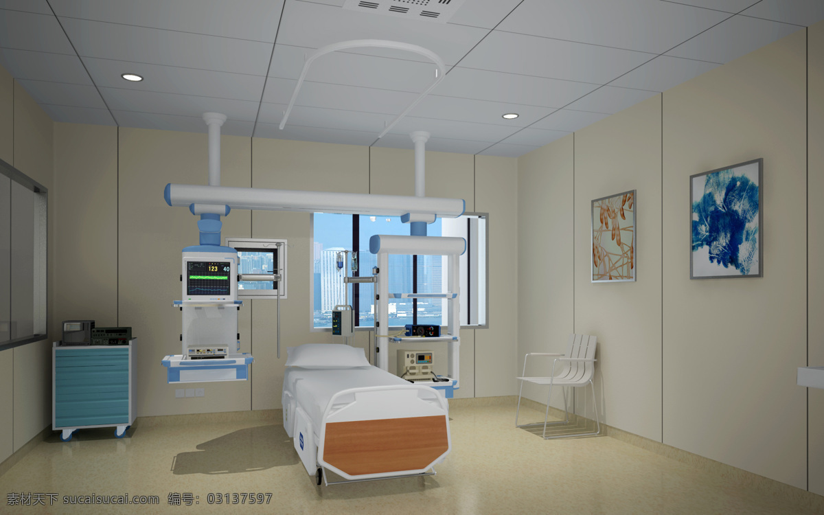 单间 重症 监护 病房 icu 重症监护 装修 医院 洁净 手术 护理 室内设计 环境设计