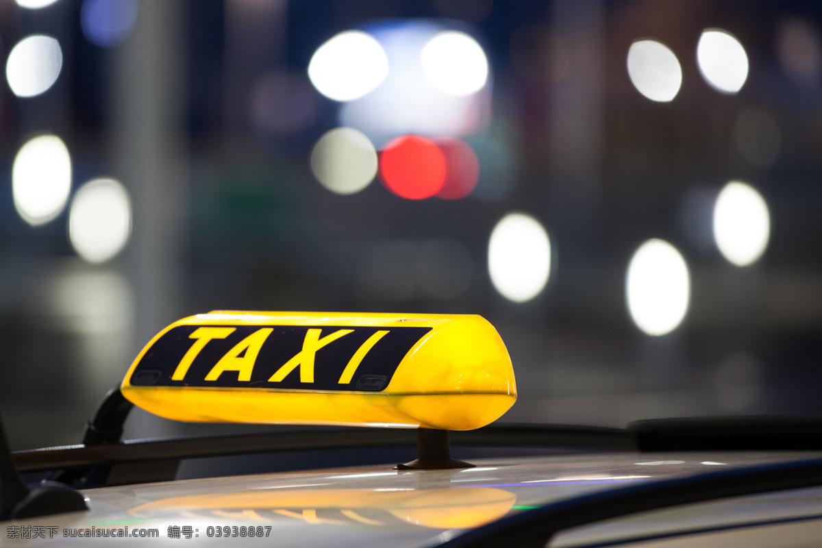 光点 出租车 标志 夜晚 汽车图片 现代科技