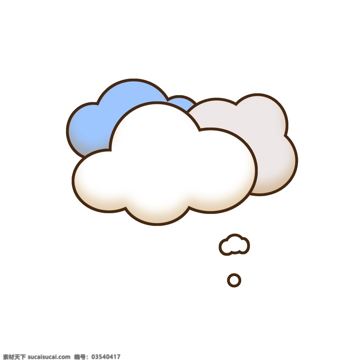 卡通 可爱 白云 蓝色 云层 对话框 气泡 框 边框 元素 云朵